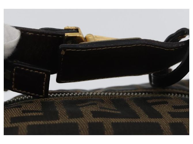 Borsa a mano Vanity in tela Zucca FENDI nera marrone oro Auth ARZ429 Nero D'oro - vista 14