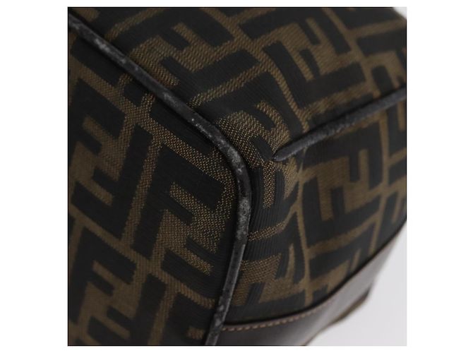 Borsa a mano Vanity in tela Zucca FENDI nera marrone oro Auth ARZ429 Nero D'oro - vista 15