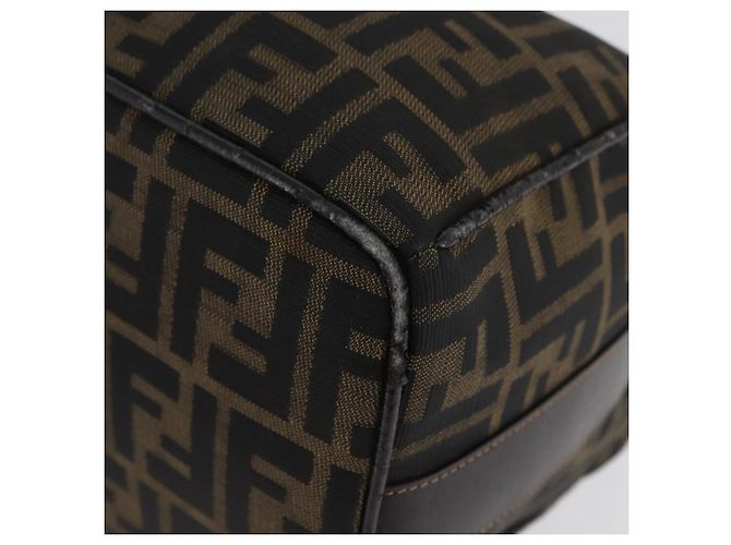 Borsa a mano Vanity in tela Zucca FENDI nera marrone oro Auth ARZ429 Nero D'oro - vista 17