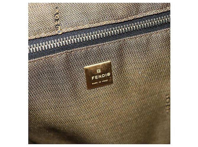 Borsa a mano Vanity in tela Zucca FENDI nera marrone oro Auth ARZ429 Nero D'oro - vista 20