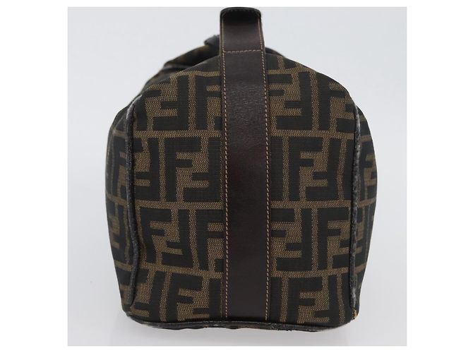 Borsa a mano Vanity in tela Zucca FENDI nera marrone oro Auth ARZ429 Nero D'oro - vista 3