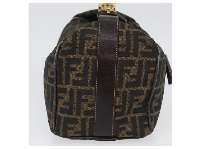 Borsa a mano Vanity in tela Zucca FENDI nera marrone oro Auth ARZ429 Nero D'oro - vista 4