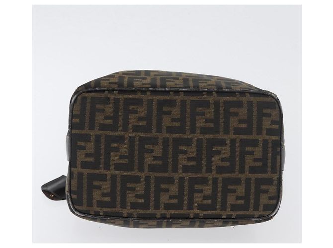 Borsa a mano Vanity in tela Zucca FENDI nera marrone oro Auth ARZ429 Nero D'oro - vista 5