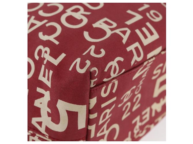 CHANEL Borsa Tote By Sea Line Canvas Rossa CC Auth BA11415A Rosso - vista 10