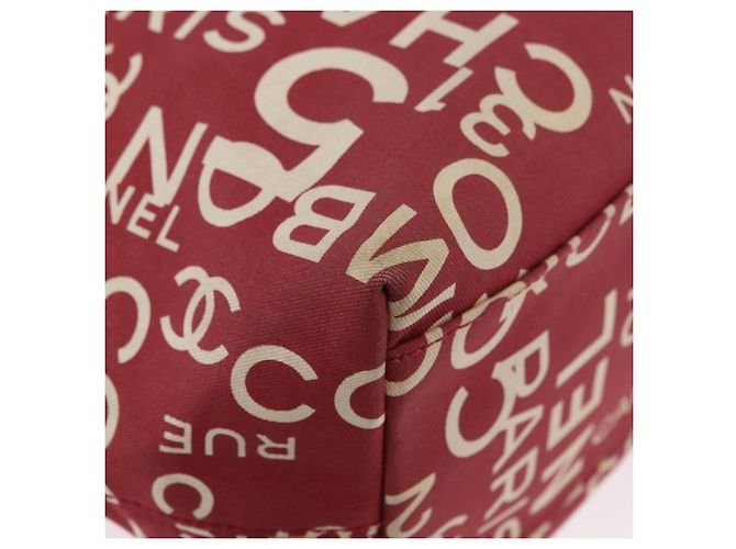 CHANEL Borsa Tote By Sea Line Canvas Rossa CC Auth BA11415A Rosso - vista 12
