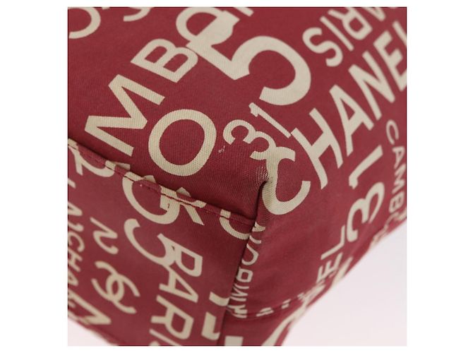 CHANEL Borsa Tote By Sea Line Canvas Rossa CC Auth BA11415A Rosso - vista 13