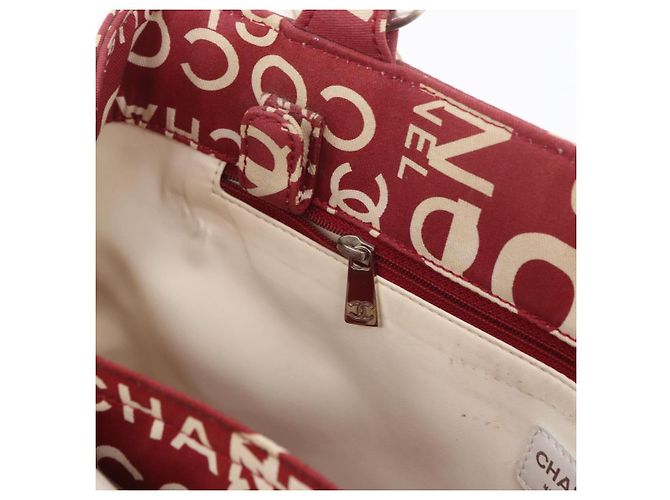 CHANEL Borsa Tote By Sea Line Canvas Rossa CC Auth BA11415A Rosso - vista 18