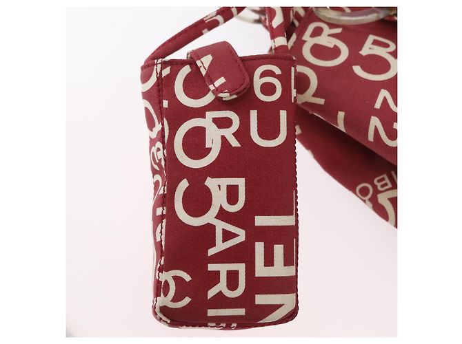 CHANEL Borsa Tote By Sea Line Canvas Rossa CC Auth BA11415A Rosso - vista 23