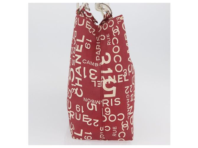 CHANEL Borsa Tote By Sea Line Canvas Rossa CC Auth BA11415A Rosso - vista 4