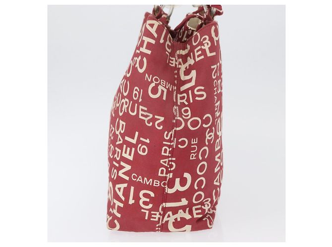 CHANEL Borsa Tote By Sea Line Canvas Rossa CC Auth BA11415A Rosso - vista 5