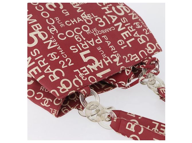 CHANEL Borsa Tote By Sea Line Canvas Rossa CC Auth BA11415A Rosso - vista 6