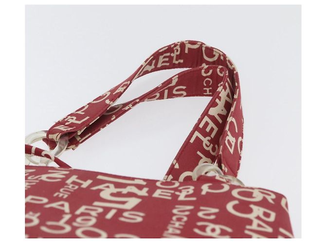 CHANEL Borsa Tote By Sea Line Canvas Rossa CC Auth BA11415A Rosso - vista 8