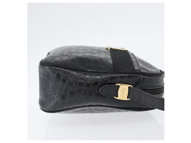Borsa a Spalla Salvatore Ferragamo in Pelle Nera Oro Auth ka3122A Nero D'oro - vista 4