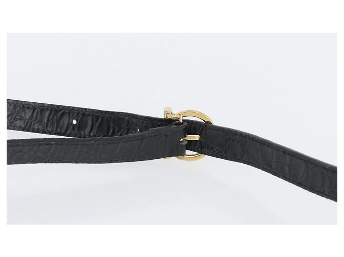 Borsa a Spalla Salvatore Ferragamo in Pelle Nera Oro Auth ka3122A Nero D'oro - vista 8