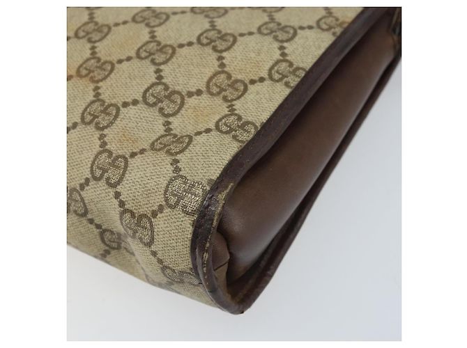 Gucci Borsa a Spalla GG Supreme PVC Beige Oro Auth ka3220 D'oro - vista 10