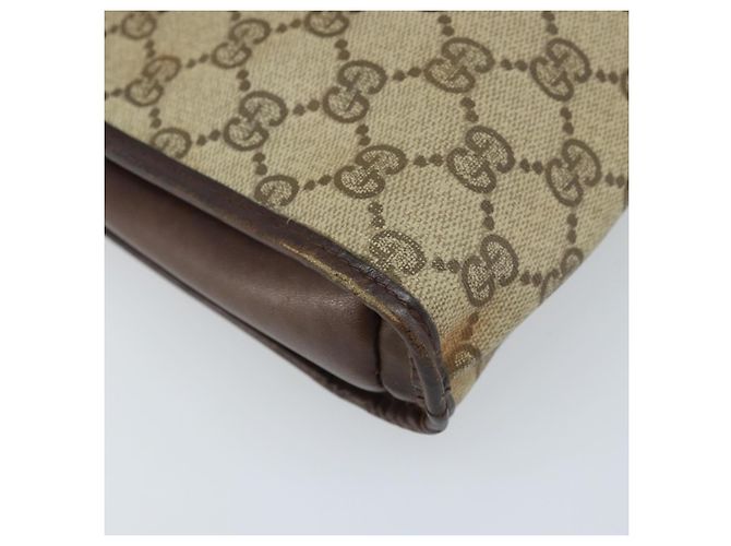 Gucci Borsa a Spalla GG Supreme PVC Beige Oro Auth ka3220 D'oro - vista 11