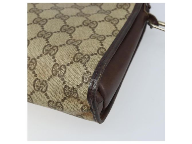 Gucci Borsa a Spalla GG Supreme PVC Beige Oro Auth ka3220 D'oro - vista 12