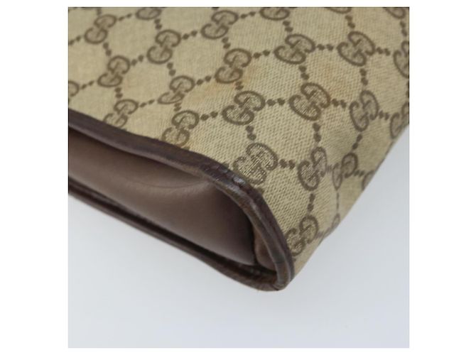 Gucci Borsa a Spalla GG Supreme PVC Beige Oro Auth ka3220 D'oro - vista 13