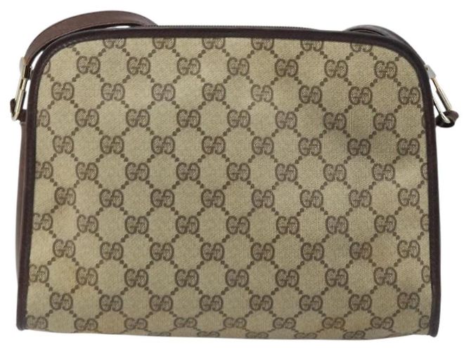 Gucci Borsa a Spalla GG Supreme PVC Beige Oro Auth ka3220 D'oro - vista 3