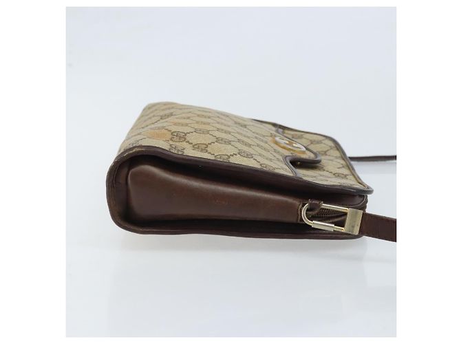 Gucci Borsa a Spalla GG Supreme PVC Beige Oro Auth ka3220 D'oro - vista 4