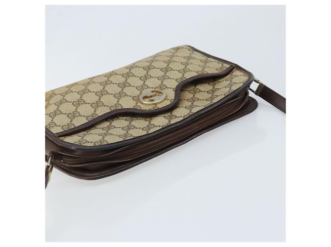Gucci Borsa a Spalla GG Supreme PVC Beige Oro Auth ka3220 D'oro - vista 6