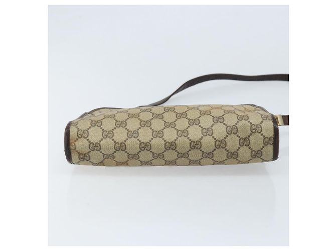 Gucci Borsa a Spalla GG Supreme PVC Beige Oro Auth ka3220 D'oro - vista 9