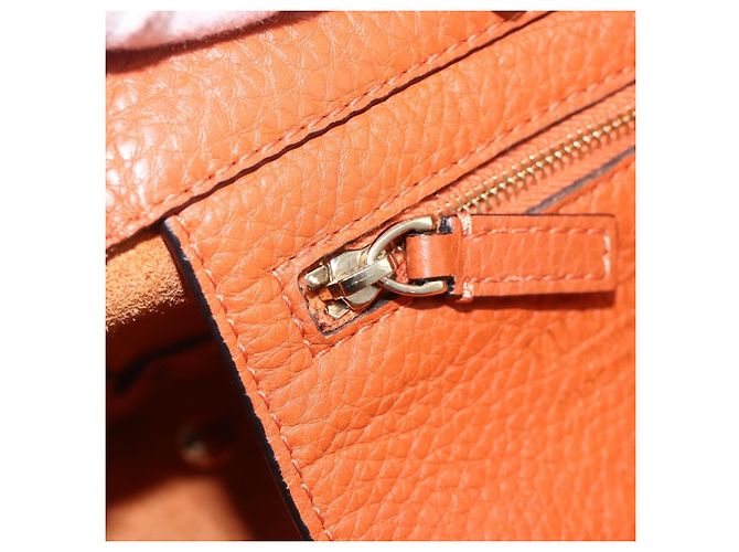Bolso de mano de cuero Valentino con tachuelas 2 en 1 dorado naranja marrón Auth BA11416 - vista 21