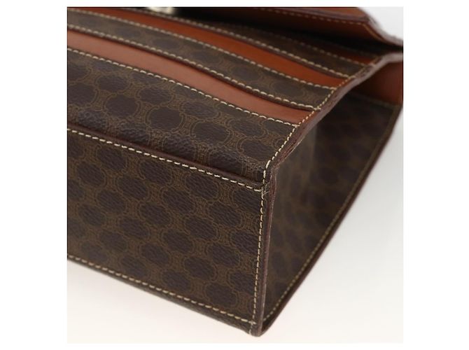 Céline Bolsa de mão em lona Macadam CELINE em couro PVC marrom dourado Auth 174439 - vista 10