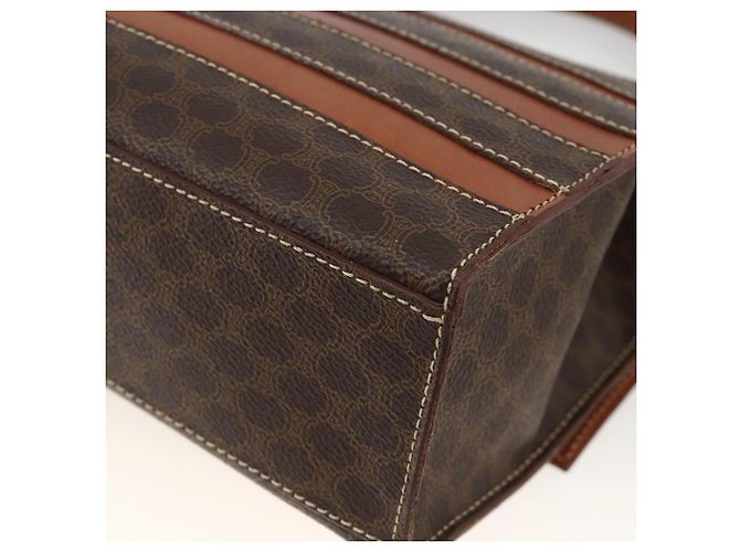 Céline Bolsa de mão em lona Macadam CELINE em couro PVC marrom dourado Auth 174439 - vista 12