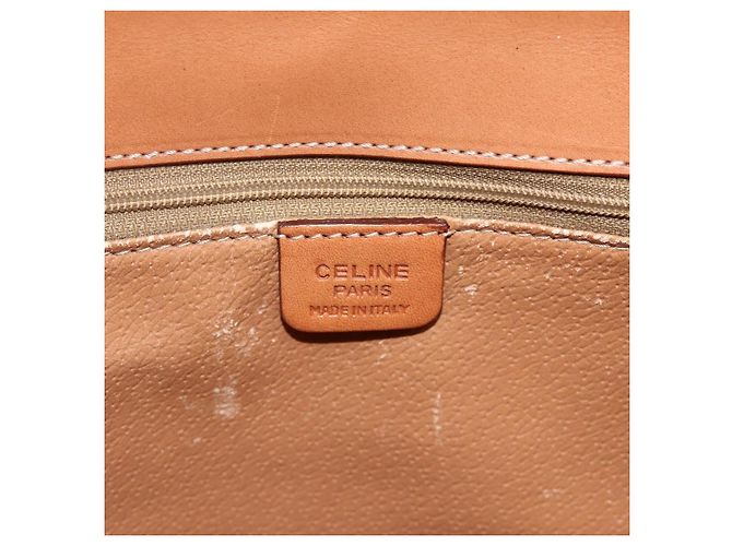 Céline Bolsa de mão em lona Macadam CELINE em couro PVC marrom dourado Auth 174439 - vista 15
