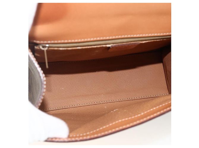 Céline Bolsa de mão em lona Macadam CELINE em couro PVC marrom dourado Auth 174439 - vista 16