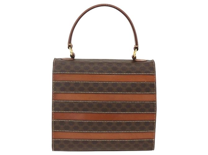 Céline Bolsa de mão em lona Macadam CELINE em couro PVC marrom dourado Auth 174439 - vista 3