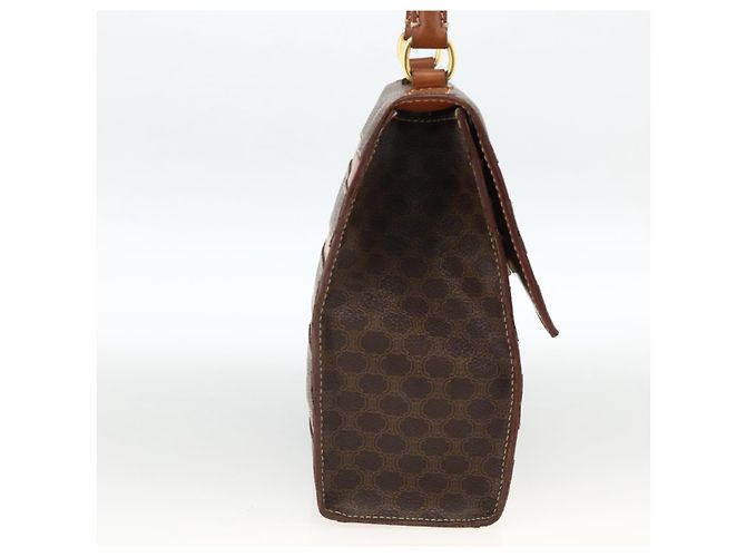 Céline Bolsa de mão em lona Macadam CELINE em couro PVC marrom dourado Auth 174439 - vista 4