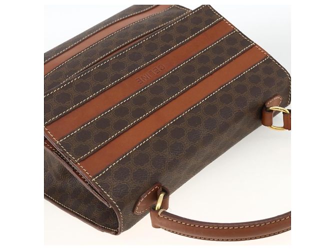 Céline Bolsa de mão em lona Macadam CELINE em couro PVC marrom dourado Auth 174439 - vista 6