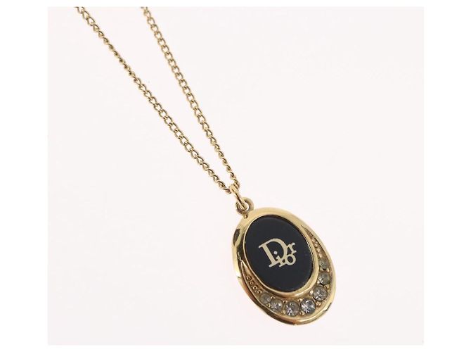 Collana Christian Dior in metallo dorato Auth BA11480 - vista 3