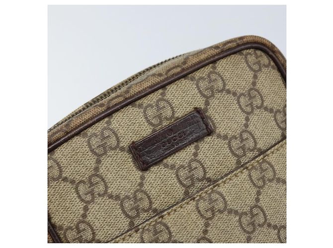 Borsa a Spalla GG Supreme PVC Beige Argento di GUCCI 122754 Auth ARZ682A - vista 14