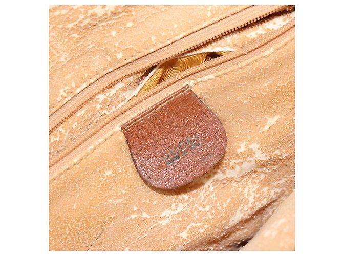 Borsa a mano Gucci Bamboo in pelle marrone oro 000 2058 0290 Auth bs33974 D'oro - vista 15