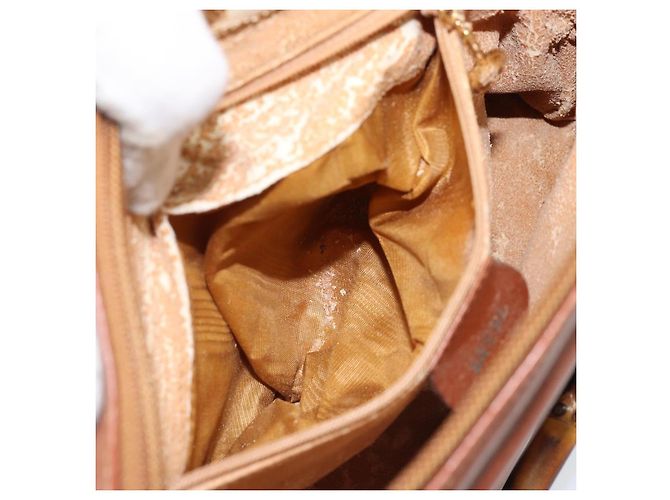 Borsa a mano Gucci Bamboo in pelle marrone oro 000 2058 0290 Auth bs33974 D'oro - vista 19