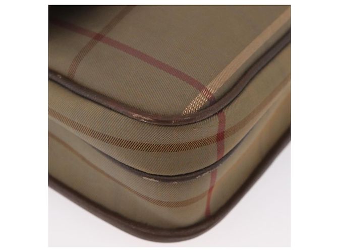 Borsa a Spalla Burberrys Nova Check in Tela Marrone Oro Auth bs33876 D'oro - vista 10