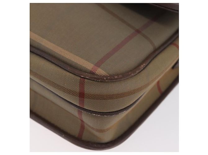 Borsa a Spalla Burberrys Nova Check in Tela Marrone Oro Auth bs33876 D'oro - vista 11