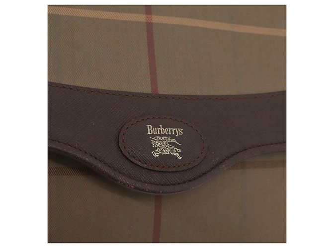 Borsa a Spalla Burberrys Nova Check in Tela Marrone Oro Auth bs33876 D'oro - vista 14