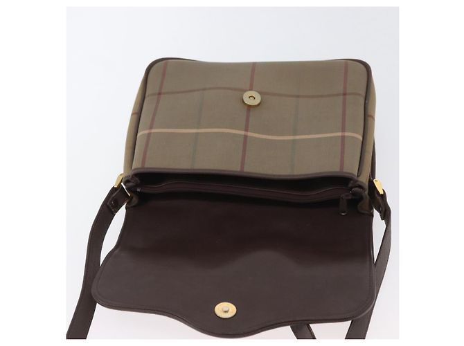 Borsa a Spalla Burberrys Nova Check in Tela Marrone Oro Auth bs33876 D'oro - vista 15