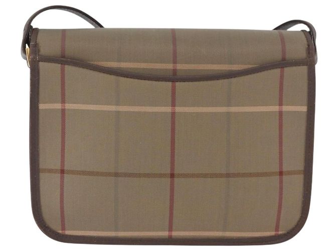 Borsa a Spalla Burberrys Nova Check in Tela Marrone Oro Auth bs33876 D'oro - vista 3