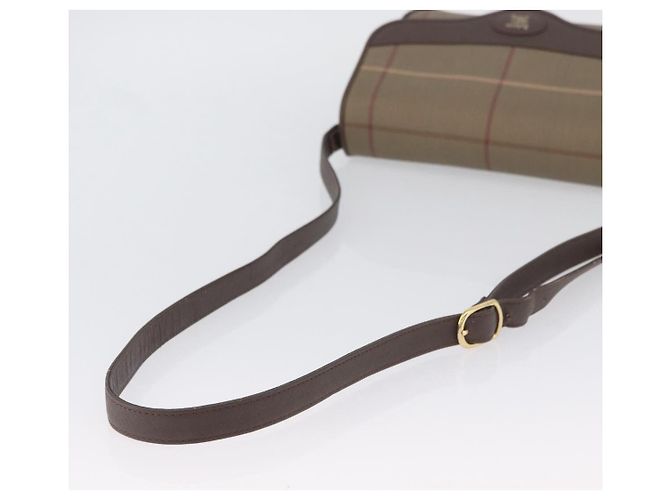 Borsa a Spalla Burberrys Nova Check in Tela Marrone Oro Auth bs33876 D'oro - vista 7