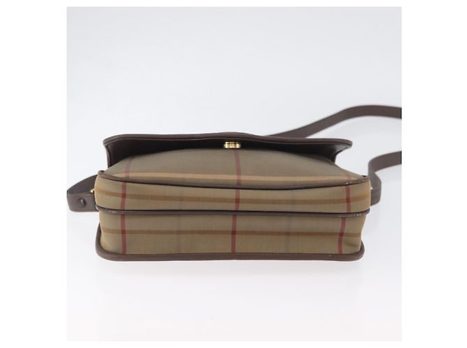 Borsa a Spalla Burberrys Nova Check in Tela Marrone Oro Auth bs33876 D'oro - vista 9