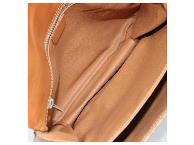 Céline Borsa a Spalla Circolare in Tela Macadam CELINE PVC Beige Oro Auth ARZ313 D'oro - vista 17