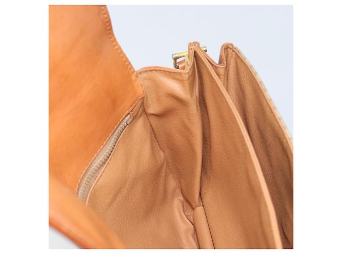Céline Borsa a Spalla Circolare in Tela Macadam CELINE PVC Beige Oro Auth ARZ313 D'oro - vista 18