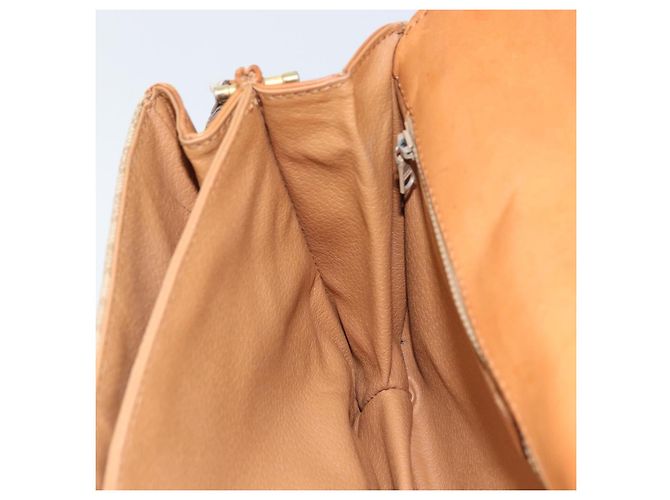 Céline Borsa a Spalla Circolare in Tela Macadam CELINE PVC Beige Oro Auth ARZ313 D'oro - vista 19