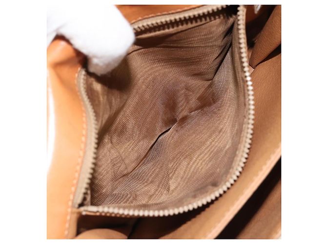 Céline Borsa a Spalla Circolare in Tela Macadam CELINE PVC Beige Oro Auth ARZ313 D'oro - vista 21