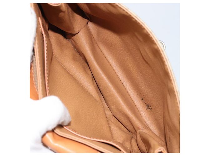 Céline Borsa a Spalla Circolare in Tela Macadam CELINE PVC Beige Oro Auth ARZ313 D'oro - vista 22